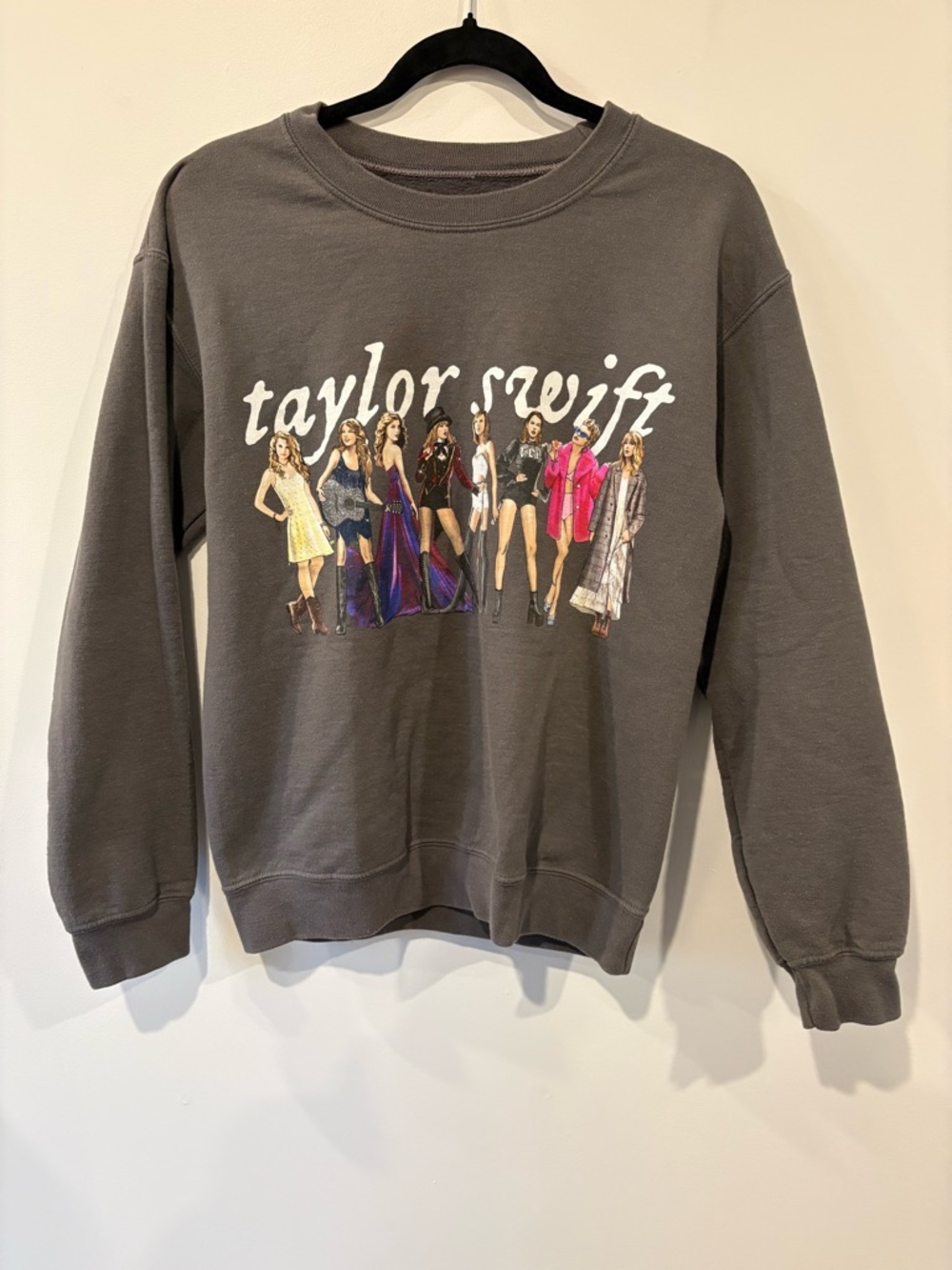 Taylor Swift Gray Pullover Sweatshirt with Multi-Color Tour Graphic